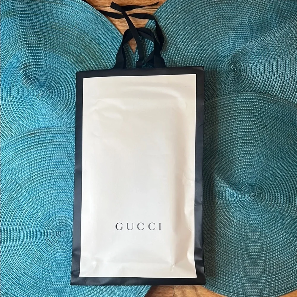 Gucci White and Black Shopping Bag